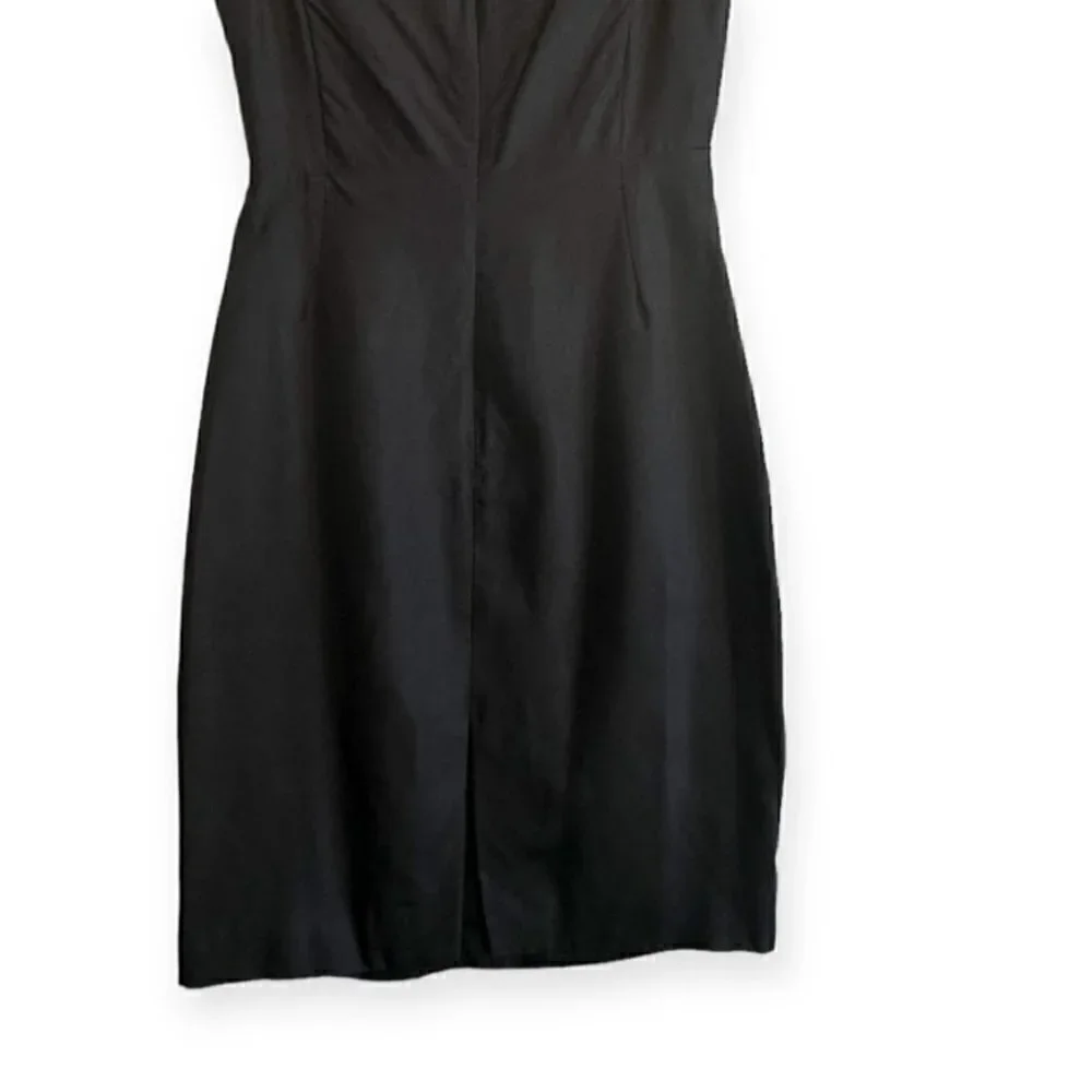 New with Tags,‎ Black Halo Silk Sleeveless Pleated Sheath Dress, Size 8, Black - Picture 10 of 15